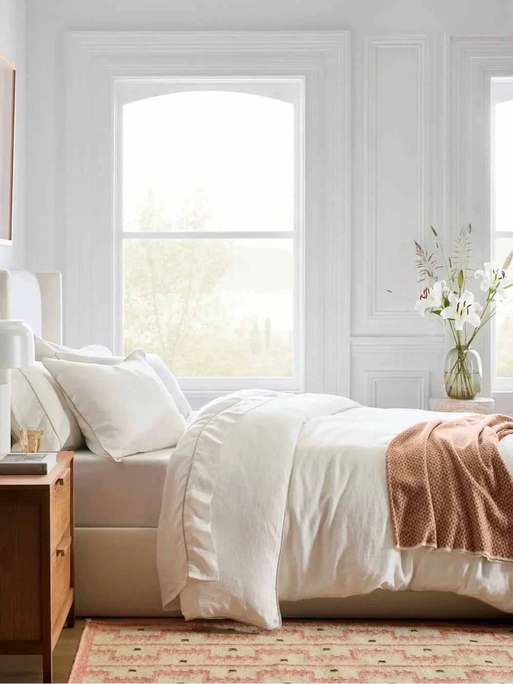 Quince European Linen Piped Duvet Cover King/Cali King Color: White Toffee